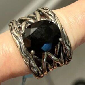 EFFY Sterling Silver and Black Onyx Ring